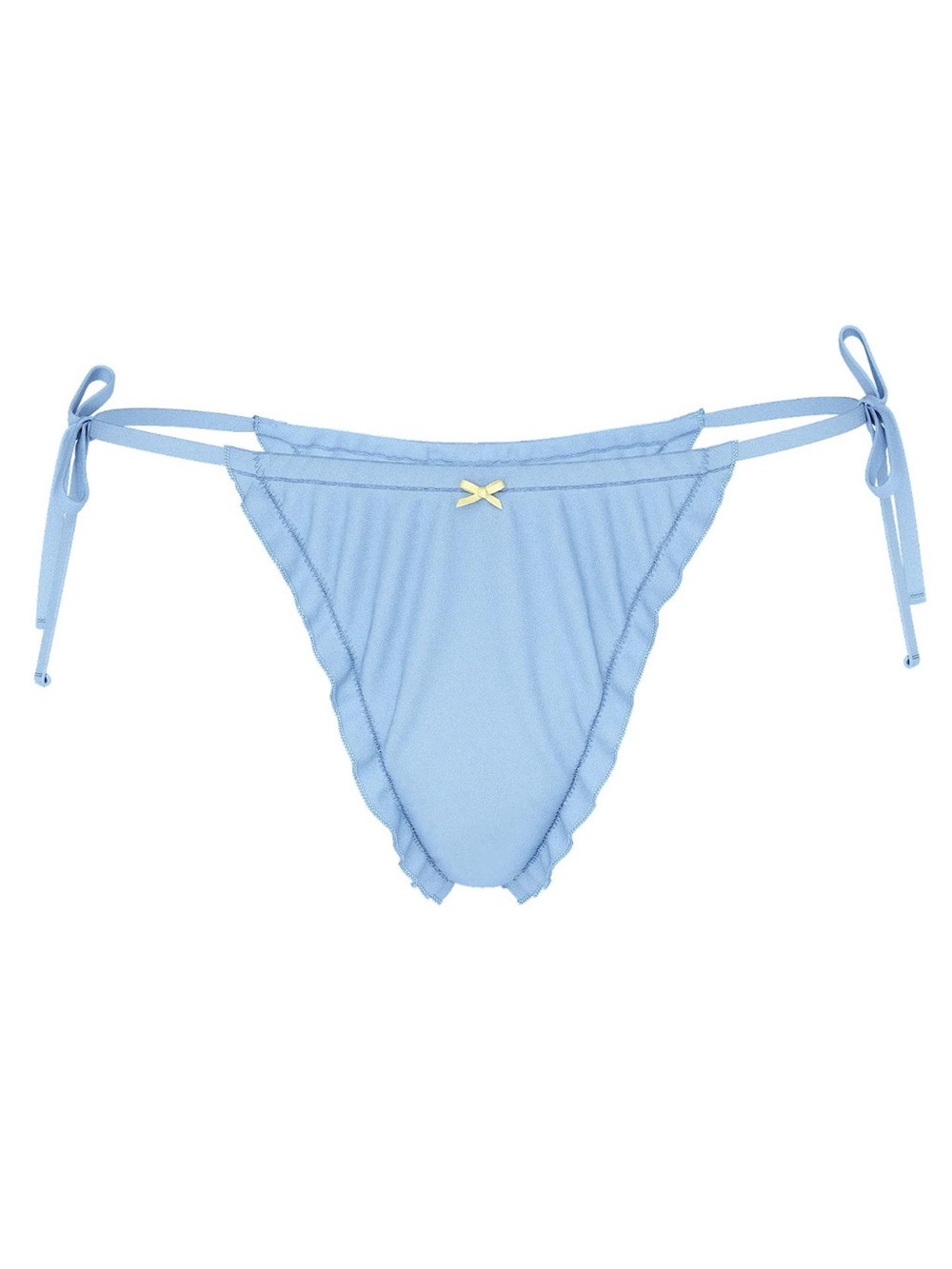 New! PINK by Frankies Bikinis Reign Thong Bikini Bottom Light Blue XXL 3456